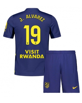 Billige Fotballdrakt Atletico Madrid Julian Alvarez #19 Replika Bortedraktsett Barn 2025-26 Kortermet (med bukser)
